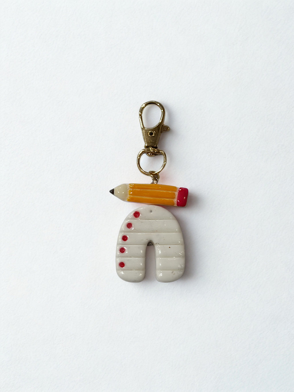 Pencil And Notepad Polymer Clay Keychain