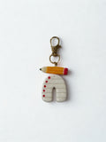 Pencil And Notepad Polymer Clay Keychain